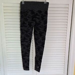 Gymshark Camo High Waisted Leggings - Black and Gray
